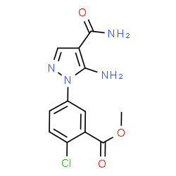 Methyl 5-(5-amino-4-carbamoyl-1H-pyrazol-1-yl)-2-chlorobenzoate structure