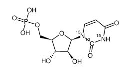 1-(5-O-膦酰呋喃戊糖基)-2,4(1H,3H)-嘧啶二酮结构式