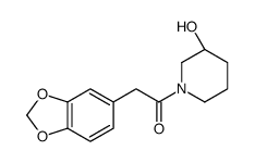 2-(1,3-benzodioxol-5-yl)-1-[(3R)-3-hydroxypiperidin-1-yl]ethanone结构式