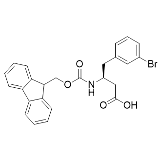 (S)-3-((((9H-Fluoren-9-yl)methoxy)carbonyl)amino)-4-(3-bromophenyl)butanoic acid Structure