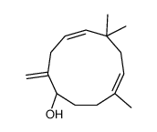 (1R,4E,8E)-6,6,9-Trimethyl-2-methylene-4,8-cycloundecadiene-1-ol结构式