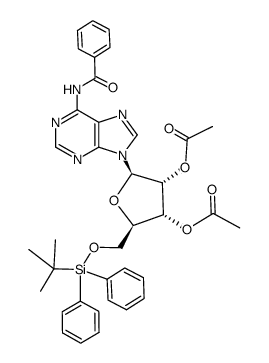 2',3'-di-O-acetyl-N6-benzoyl-5'-O-[(tert-butyl)diphenylsilyl]adenosine Structure