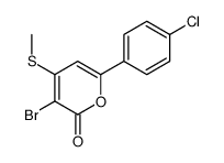 3-bromo-6-(4-chlorophenyl)-4-methylsulfanylpyran-2-one结构式
