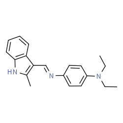 N,N-diethyl-N'-[(2-methyl-1H-indol-3-yl)methylene]-1,4-benzenediamine Structure