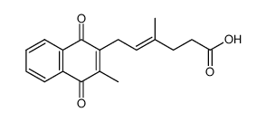 trans-2-methyl-3-(5′-carboxy-3′-methylpent-2′-enyl)-1,4-naphthoquinone结构式
