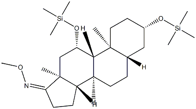 3β,11β-Bis(trimethylsiloxy)-5α-androstan-17-one O-methyl oxime structure