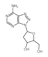 5-(5-amino-2,4,7,8,9-pentazabicyclo[4.3.0]nona-1,3,5,7-tetraen-9-yl)-2-(hydroxymethyl)oxolan-3-ol结构式