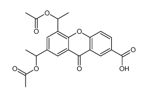 5,7-bis(1-acetyloxyethyl)-9-oxoxanthene-2-carboxylic acid Structure
