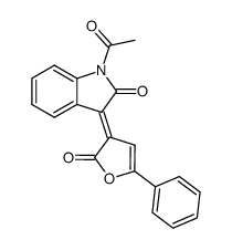 (3E)-1-acetyl-3-(2-oxo-5-phenylfuran-3(2H)-ylidene)-1,3-dihydro-2H-indol-2-one Structure