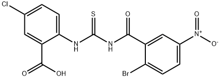 2-[[[(2-bromo-5-nitrobenzoyl)amino]thioxomethyl]amino]-5-chloro-benzoic acid结构式