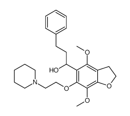 1-[4,7-dimethoxy-6-(2-piperidin-1-ylethoxy)-2,3-dihydro-1-benzofuran-5-yl]-3-phenylpropan-1-ol结构式