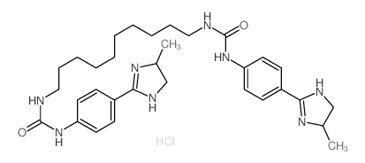 3-[4-(4-methyl-4,5-dihydro-3H-imidazol-2-yl)phenyl]-1-[10-[[4-(4-methyl-4,5-dihydro-3H-imidazol-2-yl)phenyl]carbamoylamino]decyl]urea structure