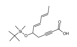 (6E,8E)-5-(tert-Butyl-dimethyl-silanyloxy)-deca-6,8-dien-2-ynoic acid结构式