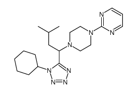 Pyrimidine, 2-[4-[1-(1-cyclohexyl-1H-tetrazol-5-yl)-3-methylbutyl]-1-piperazinyl]- (9CI) Structure