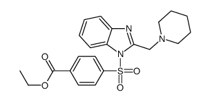 Benzoic acid, 4-[[2-(1-piperidinylmethyl)-1H-benzimidazol-1-yl]sulfonyl]-, ethyl ester (9CI) structure