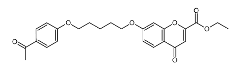 7-[5-(4-acetyl-phenoxy)-pentyloxy]-4-oxo-4H-chromene-2-carboxylic acid ethyl ester结构式