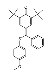 2,6-Di-tert-butyl-4-[(4-methoxy-phenylsulfanyl)-phenyl-methylene]-cyclohexa-2,5-dienone结构式