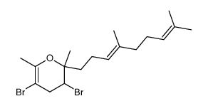 3,5-Dibromo-2-((E)-4,8-dimethyl-nona-3,7-dienyl)-2,6-dimethyl-3,4-dihydro-2H-pyran Structure