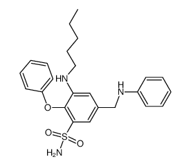 3-Pentylamino-2-phenoxy-5-phenylaminomethyl-benzenesulfonamide Structure
