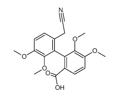 2'-Cyanomethyl-5,6,5',6'-tetramethoxy-2-biphenylcarbonsaeure结构式