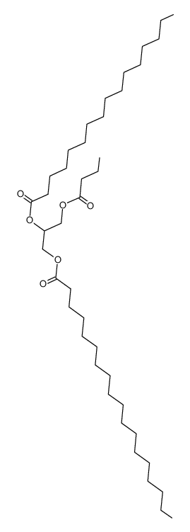 1-butyryloxy-2-palmitoyloxy-3-stearoyloxy-propane Structure
