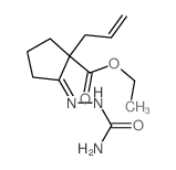 Cyclopentanecarboxylic acid, 2-[2-(aminocarbonyl)hydrazinylidene]-1-(2-propen-1-yl)-, ethyl ester Structure