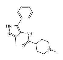 1-methylpiperidine-4-carboxylic acid (3-methyl-5-phenyl-1H-pyrazol-4-yl)-amide结构式