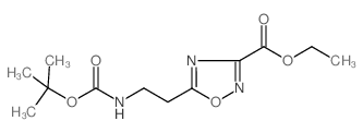 Ethyl 5-(2-(tert-butoxycarbonylamino)ethyl)-1,2,4-oxadiazole-3-carboxylate structure