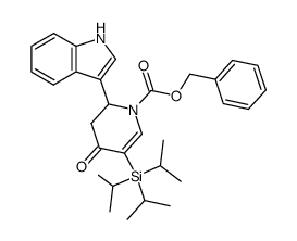 1-[(benzyloxy)carbonyl]-2-(3-indolyl)-5-(triisopropylsilyl)-2,3-dihydro-4-pyridone Structure
