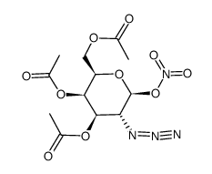 3,4,6-tri-O-acetyl-2-azido-2-deoxy-β-D-galactopyranosyl nitrate Structure