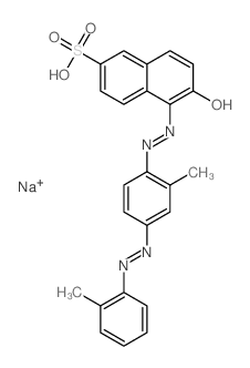 2-Naphthalenesulfonicacid, 6-hydroxy-5-[2-[2-methyl-4-[2-(2-methylphenyl)diazenyl]phenyl]diazenyl]-,sodium salt (1:1) structure