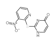 2-(3-nitropyridin-2-yl)sulfanyl-3H-pyrimidin-4-one结构式