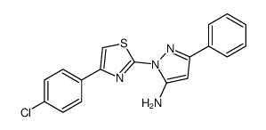 2-[4-(4-chlorophenyl)-1,3-thiazol-2-yl]-5-phenylpyrazol-3-amine结构式