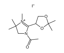 1-acetyl-3,4,4-trimethyl-2-<4'-(2',2'-dimethyl-1',3'-dioxolanyl)>-2-imidazolinium iodide Structure