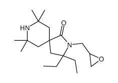 2,2-diethyl-7,7,9,9-tetramethyl-1-oxa-3-(oxiranylmethyl)-3,8-diazaspiro[4.5]decan-4-one structure