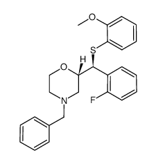 (2S)-2-((S)-(2-fluorophenyl){[2-(methyloxy)phenyl]thio}methyl)-4-(phenylmethyl)morpholine Structure