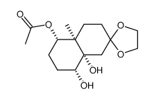 (1SR,2RS,5SR,6RS)-5-acetoxy-9,9-(ethylenedioxy)-6-methylbicyclo[4.4.0]decane-1,2-diol Structure
