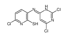 6-chloro-3-[(2,6-dichloropyrimidin-4-yl)amino]-1H-pyridine-2-thione结构式