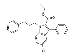5-chloro-3-phenyl-1-(3-phenylpropyl)indole-2-carboxylic acid ethyl ester结构式