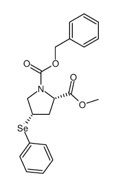 methyl 1-benzyloxycarbonyl-(4S)-phenylseleno-(2S)-pyrrolidinylcarboxylate结构式