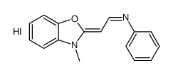 N-[2-(3-methyl-1,3-benzoxazol-3-ium-2-yl)ethenyl]aniline,iodide Structure