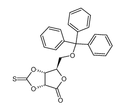 2,3-O-(thiocarbonyl)-5-O-(triphenylmethyl)-D-ribono-1,4-lactone结构式