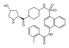 Benzamide, N-[4-[[[1-[[(2S,4R)-4-hydroxy-2-pyrrolidinyl]carbonyl]-4-piperidinyl]amino]sulfonyl]-1-naphthalenyl]-2-methyl结构式