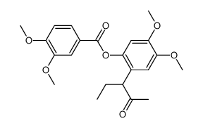 3,4-dimethoxy-benzoic acid-[2-(1-ethyl-2-oxo-propyl)-4,5-dimethoxy-phenyl ester]结构式