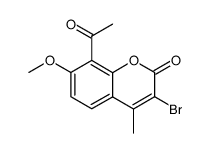 8-acetyl-3-bromo-7-methoxy-4-methylcoumarin结构式