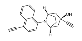 4-(3-exo-ethynyl-3-endo-hydroxy-8-azabicyclo[3.2.1]oct-8-yl)naphthalene-1-carbonitrile结构式