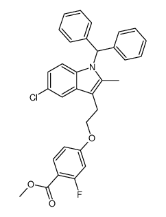 methyl 4-[2-[5-chloro-1-(diphenylmethyl)-2-methyl-1H-indol-3-yl]ethoxy]-2-fluorobenzoate Structure