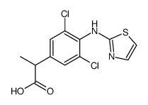 2-[3,5-dichloro-4-(N-thiazol-2-ylamino)phenyl]propionic acid结构式