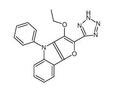 3-ethoxy-4-phenyl-2-(2H-tetrazol-5-yl)furo[3,2-b]indole结构式