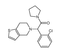 1-[(2-chloro phenyl)-(4,5,6,7-tetrahydro-thieno(3,2-c)-5-pyridyl)acetyl]-pyrrolidine结构式